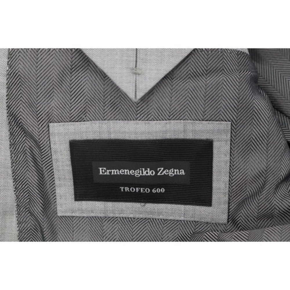 Ermenegildo Zegna sport coat men's 42R Trofeo 600 Manhattan wool silk gray plaid - Picture 16 of 16